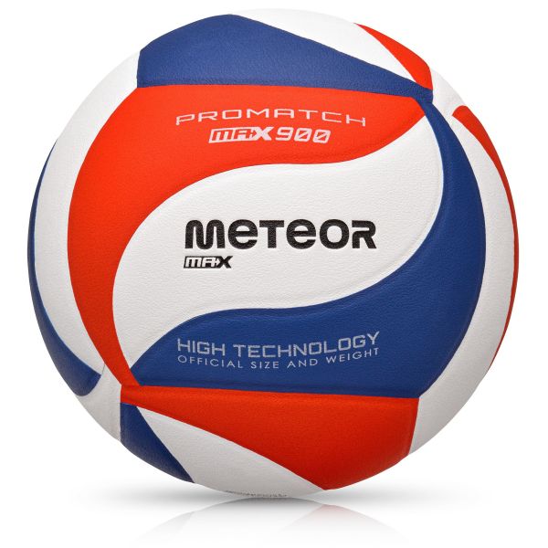 Volejbalový míč Meteor Max 900, velikost 5, bílo-červeno-zelená barva