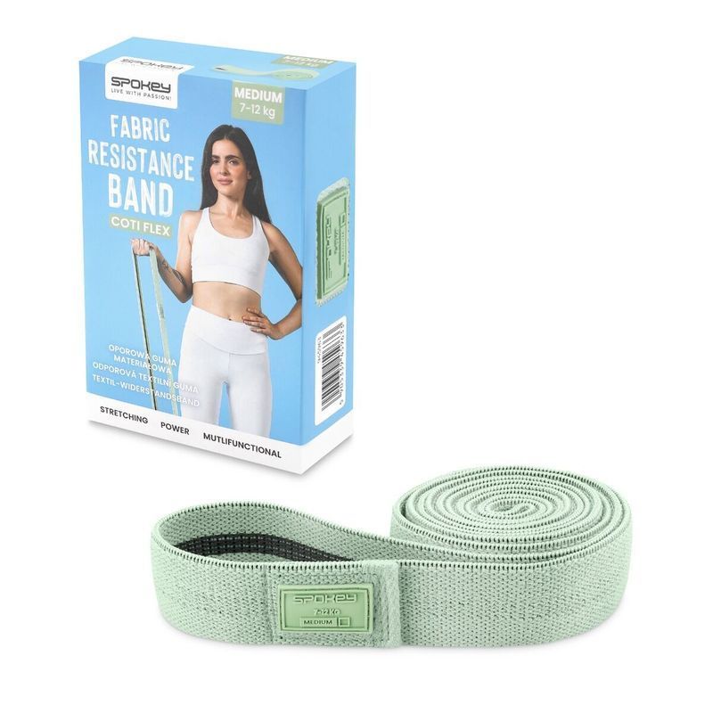 Tréninková guma Spokey 945963, odolnost 7-12 kg, zelená barva