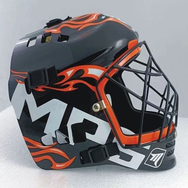 MPS Allround-Helm für Unihockey, orange und schwarz