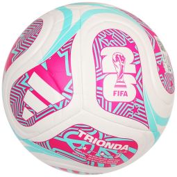 Piłka nożna Adidas Trionda Club World Cup, rozmiar 5, kolor biało-różowo-miętowy