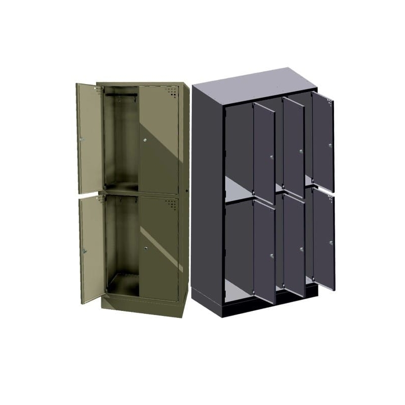 Garderobe und Schließfach mit Bank, 4 Schließfächer (SML-60-4S)