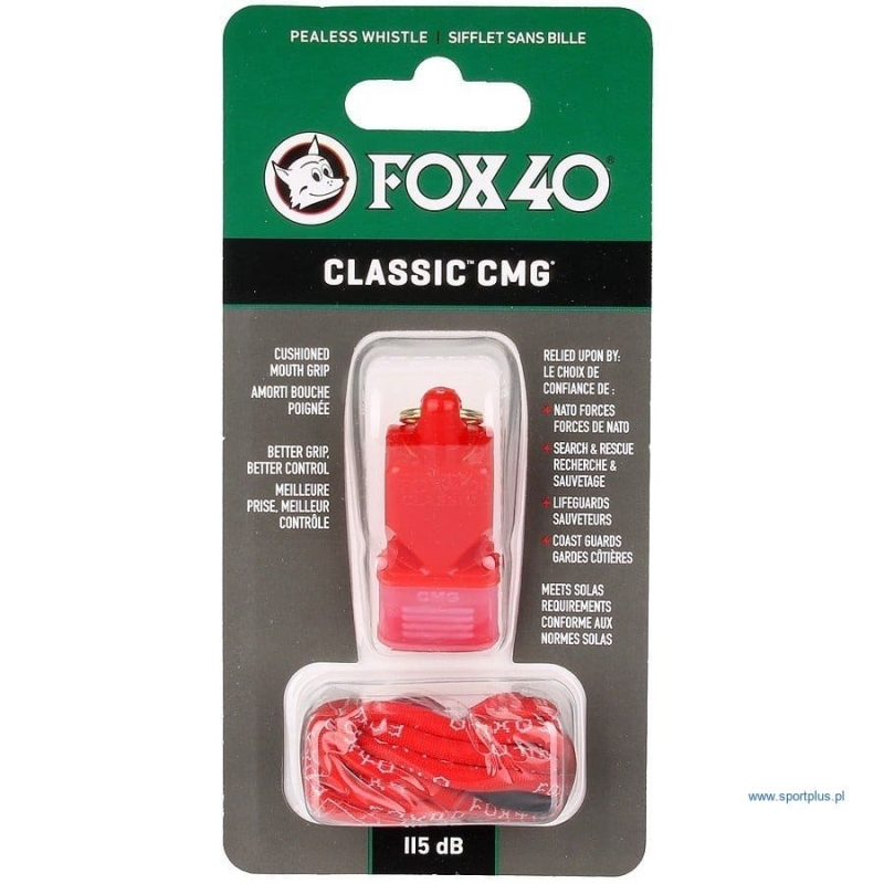 Fox 40 Classic CMG whistle with cord , red.