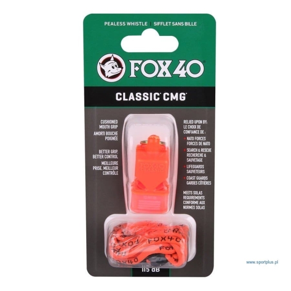 Fox 40 Classic CMG Pfeife mit Schnur, Farbe orange