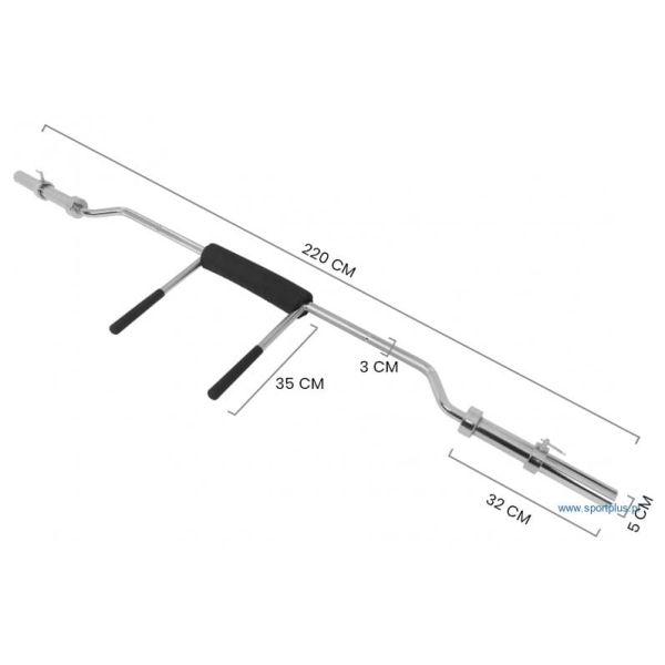 Olimpinis pritūpimų strypas 220 cm